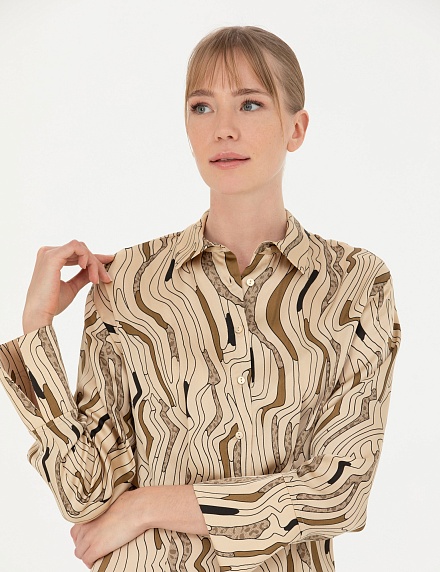 Платье - рубашка с принтом - G022SZ0320INARVA Платье жен. (VR071, 34)