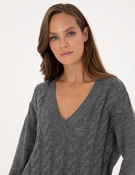 Свитер c V-образным вырезом - G022SZ0TK0CACIS Кофта жен. (VR086, M)