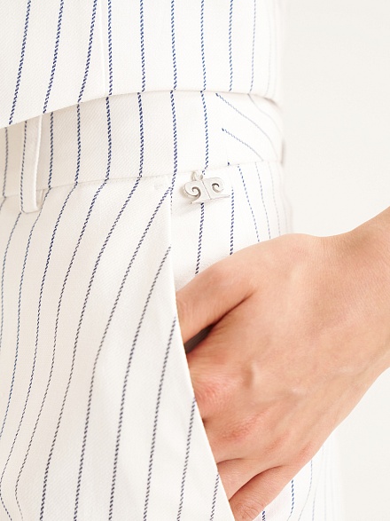 Брюки с добавлением льна прямые - G022SZ0030P_ROPELA_R Брюки жен. (VR019, 34)