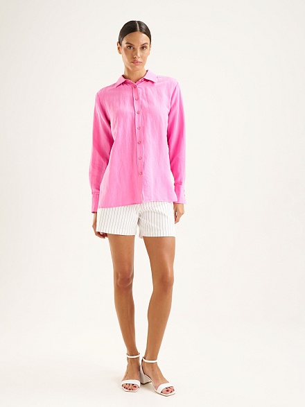 Рубашка из смеси льна и хлопка оверсайз - G022SZ0040KETO Сорочка жен. (VR167, 36)