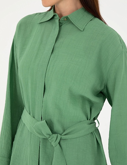 Рубашка из жатой ткани удлиненная - G022SZ0040NOVA Сорочка жен. (VR054, 34)