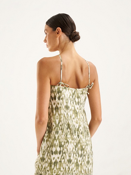 Платье макси льняное с принтом - G022SZ0320LUCIT_EL Платье жен. (VR027, 34)