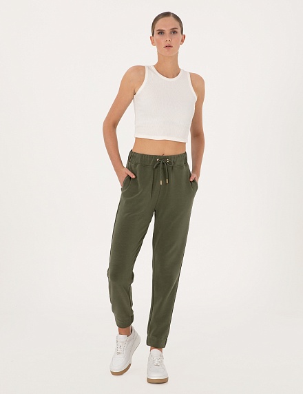 Брюки спортивные на манжетах зауженные - G022SZ0OP0LETA_P Брюки спорт. жен. (VR027, S)