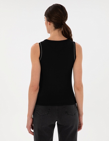 Топ в рубчик с декором - G022SZ0110LAFES_25Y Футболка жен. (VR046, XS)