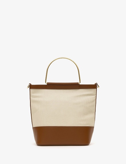 Сумка комбинированная с металлическими ручками - A022SZ057OMUZIY24_70001 Сумка жен. (VR011)