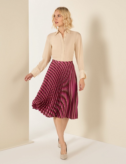 Юбка-плиссе миди с геометрическим узором - G022SZ0980BALY-E  Юбка жен. (VR026, 40)