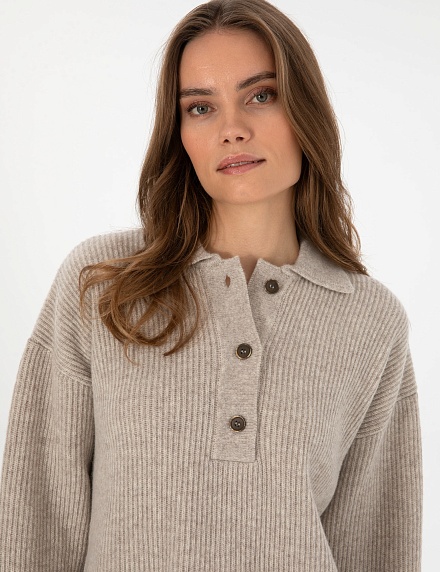 Свитер шерстяной с отложным воротником - G022SZ0TK0LUNI Кофта жен. (VR011, XS)