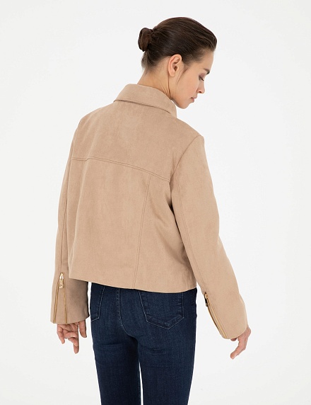 Куртка из экозамши укороченная - G022SZ0350FABIANA Куртка кож. жен. (VR011, 40)