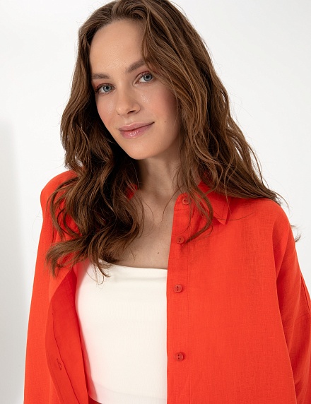 Рубашка льняная оверсайз - G022SZ0040KETO_G Сорочка жен. (VR030, 34)