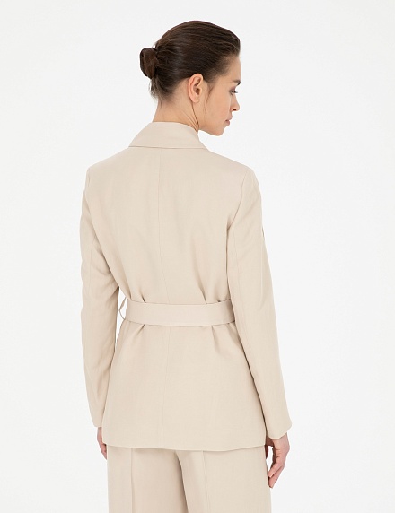 Пиджак двубортный с добавлением льна - G022SZ0020CLAY_C Пиджак жен. (VR085, 34)