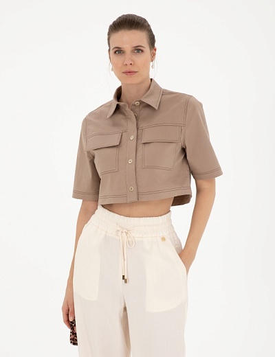 Рубашка с коротким рукавом укороченная - G022SZ0040NELL_G Сорочка жен. (VR011, 36)