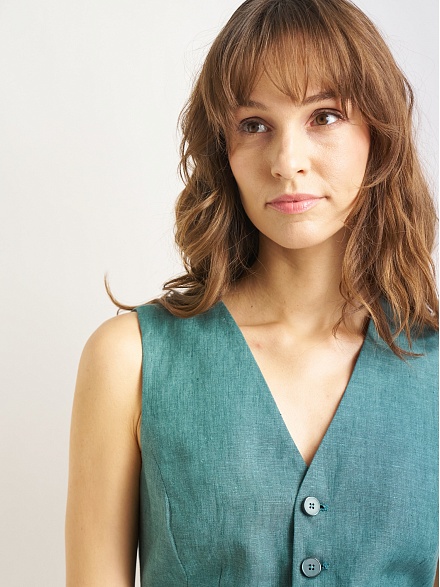 Жилет классический льняной - 