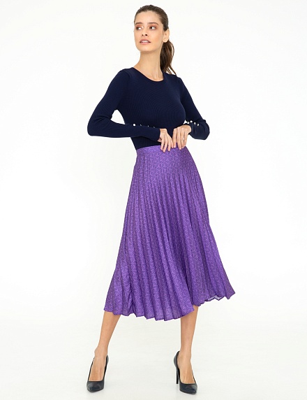 Юбка-плиссе миди с геометрическим узором - G022SZ0980KAREL-E Юбка жен. (VR037, 38)