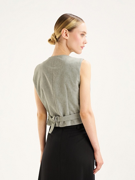 Жилет классический с добавлением льна - G022SZ0100Y_GRATA_R Жилет жен. (VR027, 36)