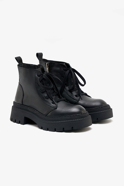 Ботинки кожаные на молнии и шнурках - S072SZ0330K23PECERE-P Обувь жен. (VR046, 39)