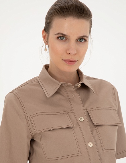 Рубашка с коротким рукавом укороченная - G022SZ0040NELL_G Сорочка жен. (VR011, 36)