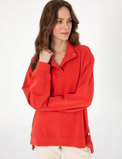 Толстовка с воротником на кнопках - G022SZ0820WERD_S Толстовка жен. (VR030, XS)