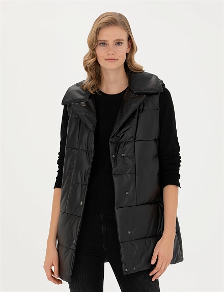 Жилет из экокожи утепленный без капюшона - G022SZ0MS0FELICE Куртка жен. (VR046, 36)