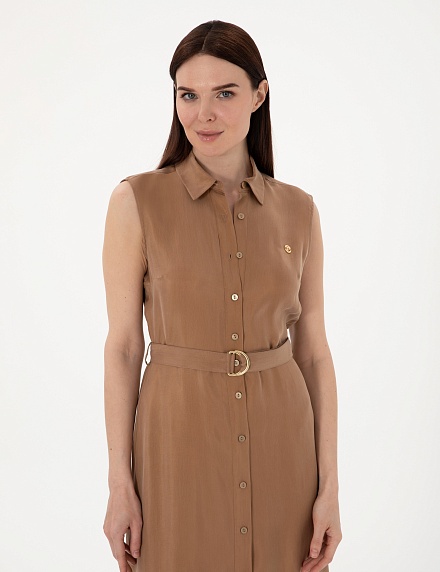 Платье-рубашка миди без рукавов - G022SZ0320DUDE Платье жен. (VR029, 34)