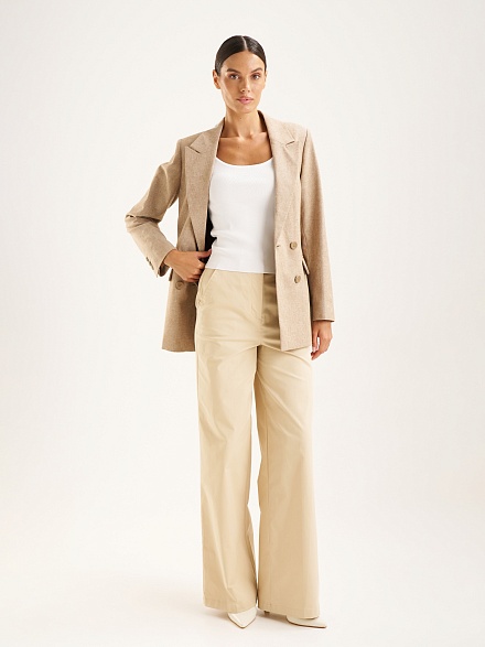 Пиджак двубортный с добавлением льна - 