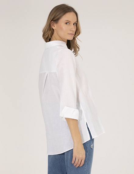 Рубашка из смеси льна и хлопка оверсайз - G022SZ0040KETO Сорочка жен. (VR013, 40)