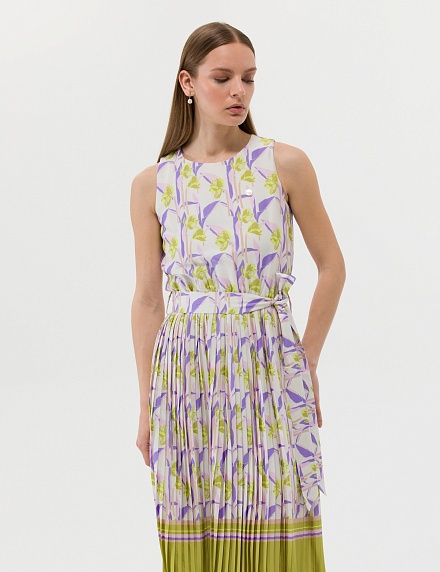 Платье миди с плиссированной юбкой - G022SZ0320VANY023Y Платье жен. (VR235, 40)