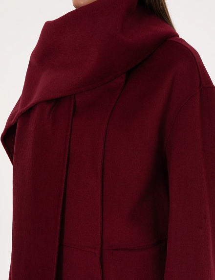 Пальто с несъемным шарфом укороченное - G022SZ0KS0LEFT Пальто жен. (VR014, 34)