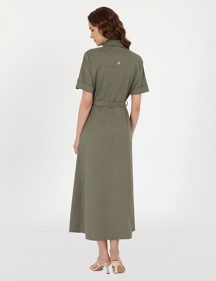 Платье-рубашка миди с добавлением льна - G022SZ0320BOWIE Платье жен. (VR027, 36)