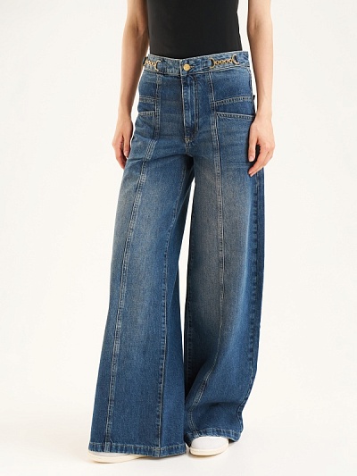 Джинсы трубы с декоративным элементом - G072SZ0800R_FIEN Джинсы жен. (VR028, 36)