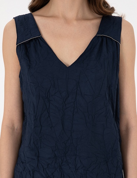 Топ из жатой ткани - G022SZ0040GRET_B Сорочка жен. (VR033, 40)