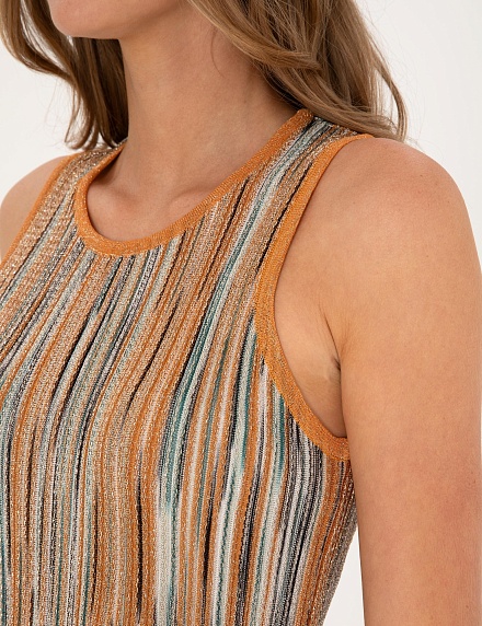 Платье миди из вискозы с люрексом - G022SZ0TE0OYKY Платье жен. (VR051, S)