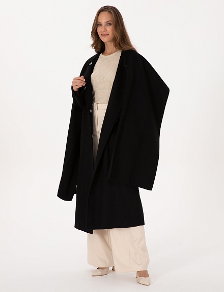 Пальто с несъемным шарфом из смесовой шерсти - G022SZ0KS0BENAL Пальто жен. (VR046, 38)