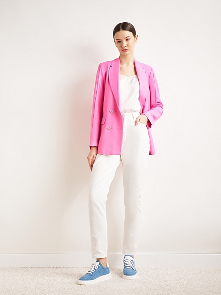 Пиджак двубортный с добавлением льна - 