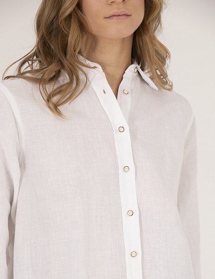 Рубашка из смеси льна и хлопка оверсайз - G022SZ0040KETO Сорочка жен. (VR013, 36)