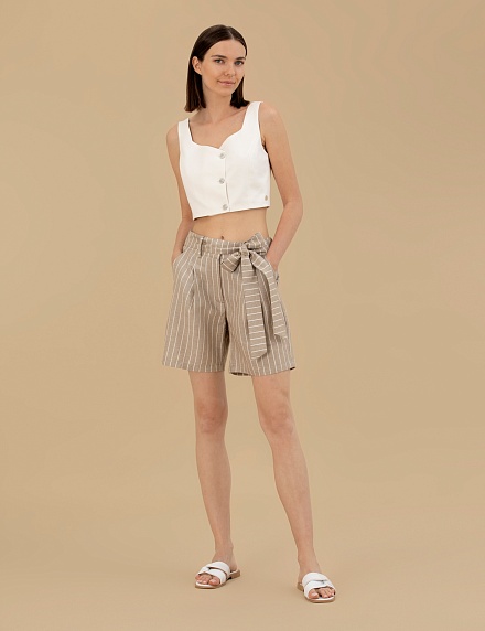 Шорты-бермуды с добавлением льна - 