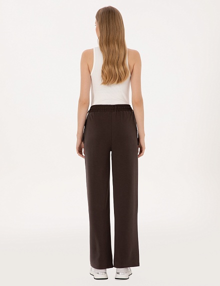 Брюки спортивные на резинке с кулиской прямые - G022SZ0OP0PARS_P Брюки спорт. жен. (VR029, XS)