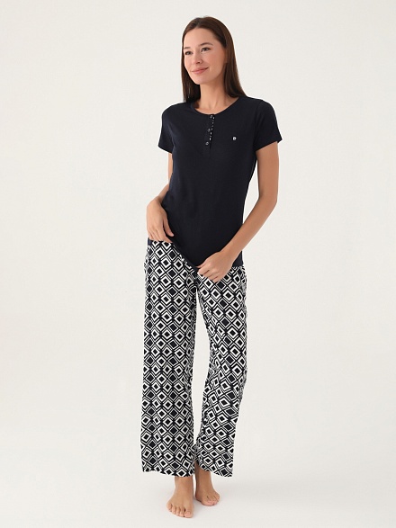 Пижама со штанами и футболкой - G022SZ0HFP028838_IY24 Костюм дом. жен. Бельевое изделие (VR033, XL)