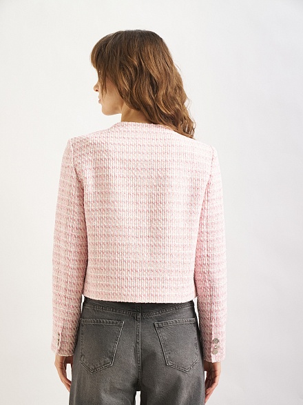 Пиджак твидовый укороченный - G022SZ0020C-CROSSE-R Пиджак жен. (VR041, 32)