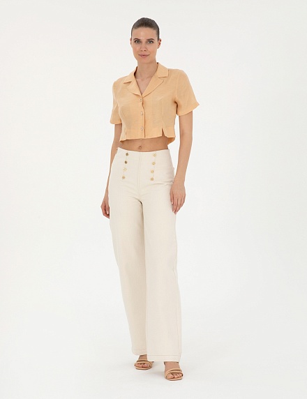 Рубашка с добавлением льна укороченная - G022SZ0040ALVIN Сорочка жен. (VR011, 40)