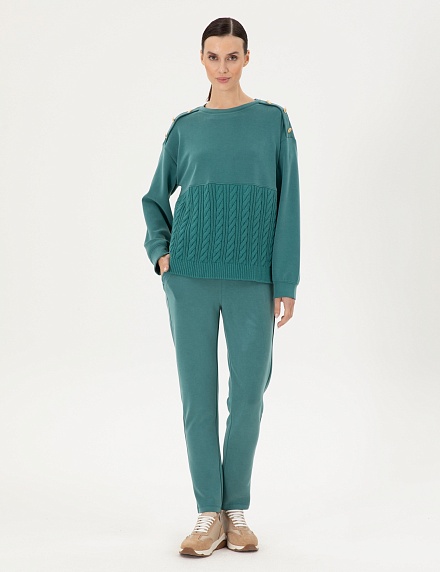 Брюки спортивные на кулиске зауженные - 