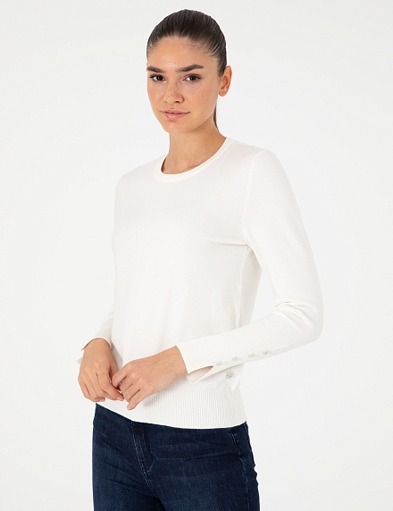 Джемпер с декоративными пуговицами - G022SZ0TK0DADA Кофта жен. (VR019, XS)