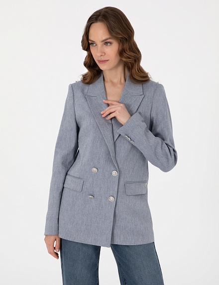 Пиджак двубортный с добавлением льна - G022SZ0020C-CHIPLEY-R Пиджак жен. (VR028, 34)