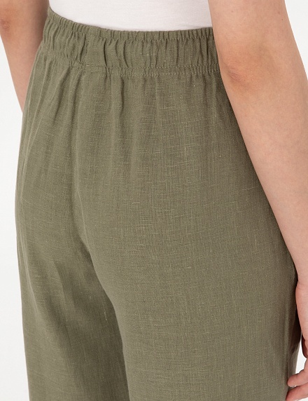 Брюки льняные на кулиске укороченные - G022SZ0780KETO_P Брюки жен. (VR027, 36)