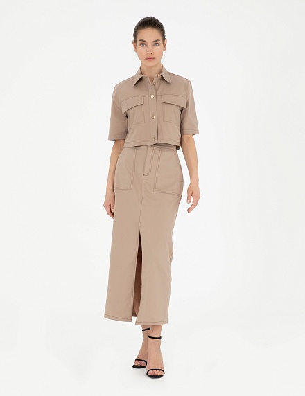 Юбка миди с разрезом спереди - G022SZ0980NELL-E Юбка жен. (VR011, 36)