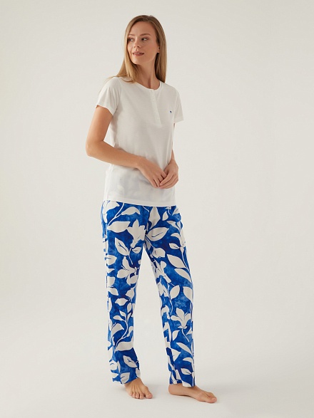 Пижама со штанами и футболкой - G022SZ0HFP028834_IY24 Костюм дом. жен. Бельевое изделие (VR071, S)