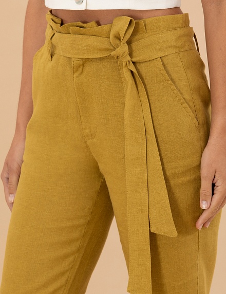 Брюки из льна зауженные - G022SZ0780PUNTE Брюки жен. (VR235, 34)
