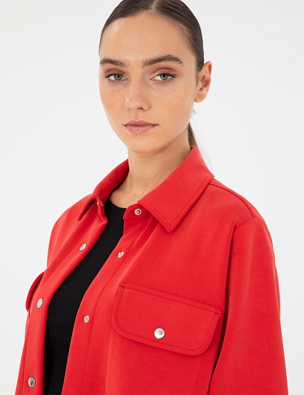 Рубашка с накладными карманами прямого кроя - G022SZ0820JUHA_C Толстовка жен. (VR030, XS)