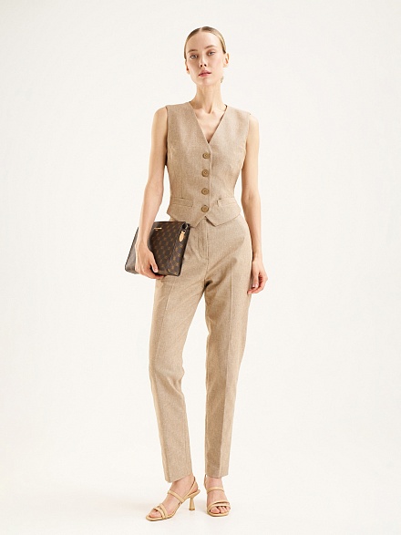 Жилет классический с добавлением льна - G022SZ0100Y_GRATA_R Жилет жен. (VR015, 36)