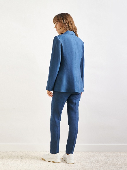 Брюки классические льняные зауженные - 