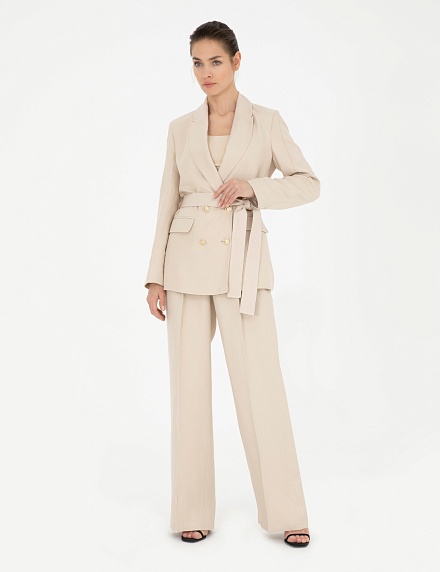 Пиджак двубортный с добавлением льна - G022SZ0020CLAY_C Пиджак жен. (VR085, 36)